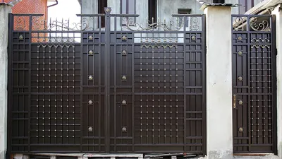 Эксклюзивные кованые ворота для усадьбы КВ-027: купить в Москве, фото, цены