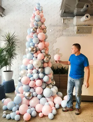 Купить Новогодняя елка из воздушных шаров разнокалиберная - Гелиевые шары в  Новосибирске - BALLOON RABBIT