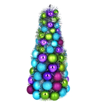 Елка из воздушных шаров - Рождественская елка из воздушных шаров (66 шариков)  - Белый/зеленый до 195см. | Cool Mania