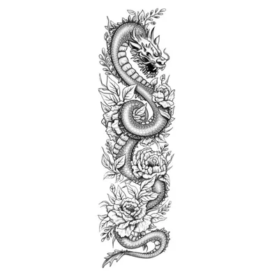 Эскизы тату дракон - 52 фото татуировок | Эскизы драконов на бумаге