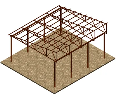 Ферма из металла для навеса арт.01 (Длина 2,5м) - изготовление  металлоизделий на заказ в Череповце