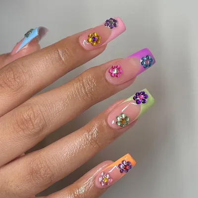 Цветы на ногтях (дизайн для коротких ногтей обычными лаками) | Flower Nails  Tutorial | KSEVA - YouTube