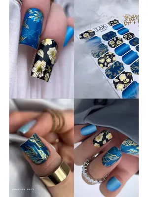 3D блестящие золотые наклейки для ногтей, наклейки с геометрическими  полосками, готические цветы, листья, французские кончики для дизайна ногтей,  слайдеры, пленка для маникюра, TRSTZCS086 | AliExpress