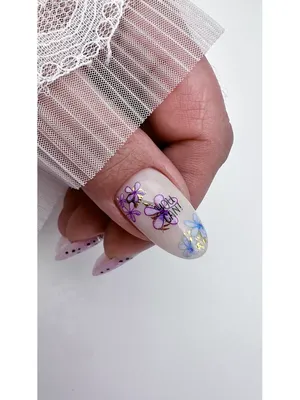 Рисунок фиалки на ногтях (64 фото)