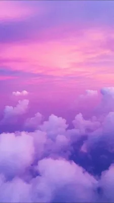Фиолетовое небо, кучевые облака, фиолетовый Обои 1600x900 HD+