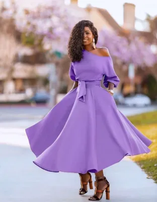 Модные фиолетовые платья 2024-2025 - фото, новинки, фасоны, красивые фиолетовые  платья с чем носить