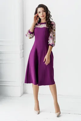 Фиолетовое платье с блестками вечернее большие размеры MN008-6 в  интернет-магазине Е-Леди
