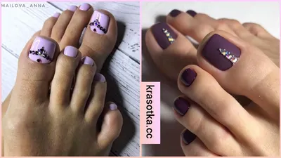 Фиолетовый педикюр 2020: королевские идеи для уверенных в себе дам (+50  фото) | Pretty toe nails, Pedicure designs, Toe nail designs