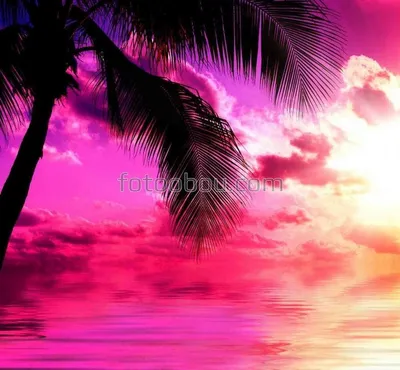 Фиолетовый закат на песчаном пляже» — создано в Шедевруме