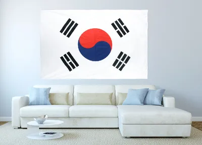 Государственный флаг южной кореи на черном фоне. Вертикальная о. Стоковое  Фото - изображение насчитывающей чиновник, флаг: 185642416