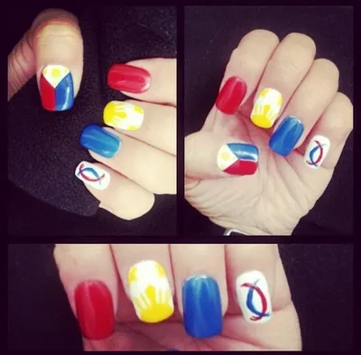 Philippine Flag Nail art | Flag nails, Nail art, Nails