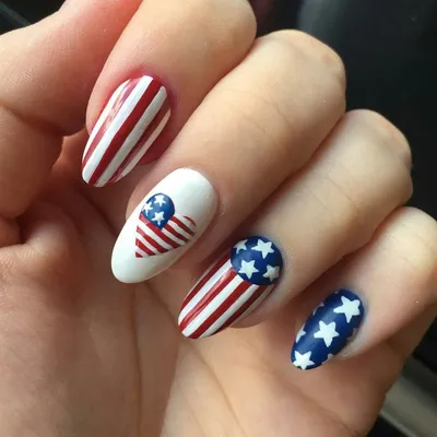 Учимся рисовать Американский флаг на ногтях / Draw the American flag on the  nails - YouTube