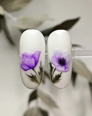 Нет описания фото. | Flower nails, Flower nail art, Nail designs