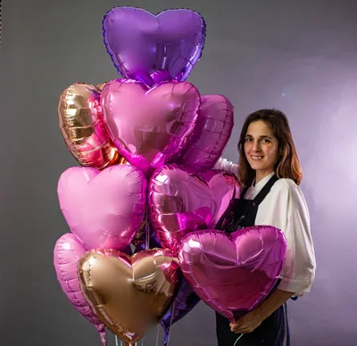 Фольгированные шары сердца - купить шары в виде сердца из фольги с  бесплатной доставкой 24/7 по Москве