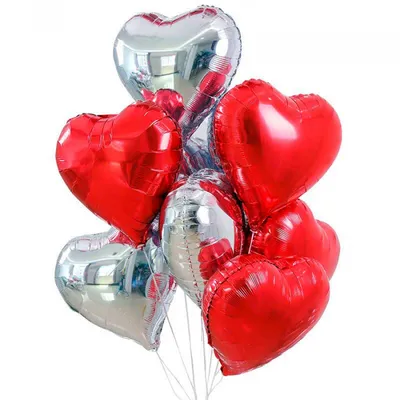 Фольгированные шары \"Красные сердца\" купить недорого с доставкой в Москве