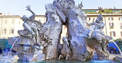 Фонтан Четырёх рек — Википедия | Piazza navona, Rome, Bernini sculpture