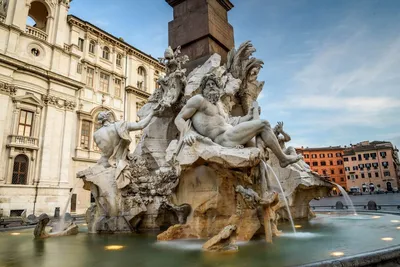 фонтан четырех рек площади навона рим Редакционное Фотография - изображение  насчитывающей барометрического, экстерьер: 226620652