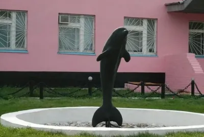 Фонтанчик с черным дельфином - 77 фото