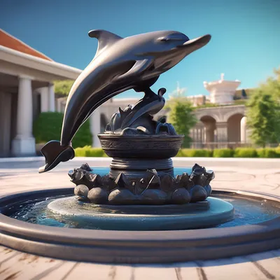 Фонтанчик с черным дельфином» — создано в Шедевруме