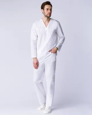 Костюм пекаря универсальный: блуза, брюки,ц белый, тк.бязь - купить в  Тюмени оптом в интернет-магазине: цены