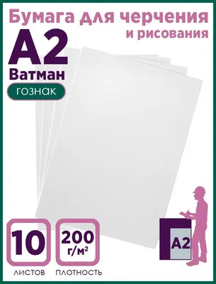 Ватман формата А2, ГОЗНАК, 200 г/м2, 10 листов - купить с доставкой по  выгодным ценам в интернет-магазине OZON (711940670)