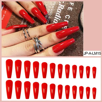Формы для ногтей Акриловые ногти Ложные накладки для ногтей матовые обычные  Красные Супер Длинные Стильные длинные накладки на акриловые ногти  прозрачные накладки для ногтей | AliExpress