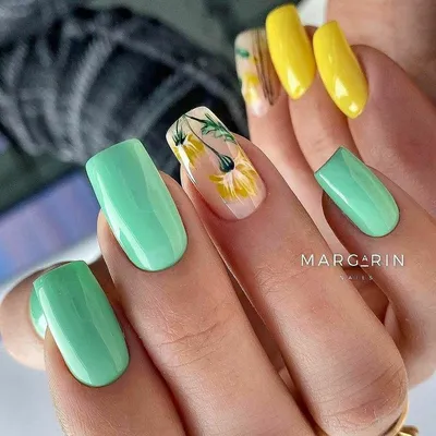 Весенний маникюр еще больше дизайнов⬇️ https://t.me/Design_Nails20 | Акриловые  ногти формы, Акриловый маникюр, Нейл-арт