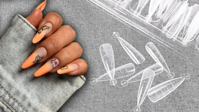 Верхние формы для наращивания ногтей миндаль многоразовые - купить с  доставкой по выгодным ценам в интернет-магазине OZON (509544903)