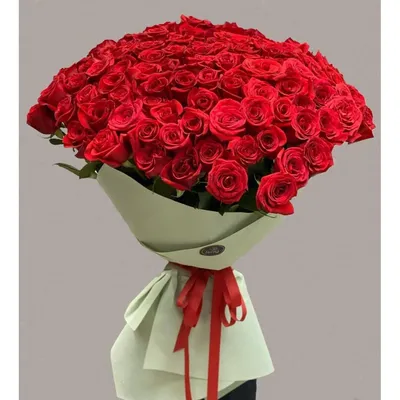 Купить букет из 101 красной импортной длинной розы 1 метр в Киеве, заказ и  доставка по Украине - Annetflowers