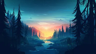 Forest at Dusk - Mikael Gustafsson - [2560 x 1440] download link in  comments : r/wallpapers