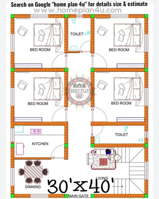 30 x 40 modern 3 bedroom house plan II 30 x 40 east facing ghar ka naksha  II 3 bedroom home design - YouTube
