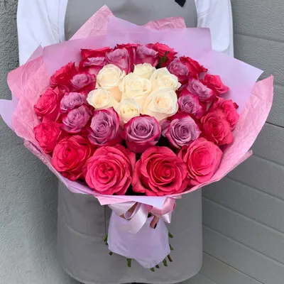 Букет из 35 красных роз 50 см (Россия) купить в СПб в интернет-магазине  Семицветик✿