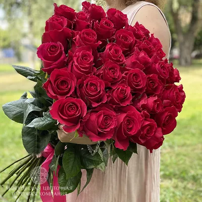 Букет из 35 красных роз 70 см купить недорого с доставкой в Челябинске