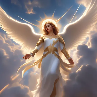 Мужчины с крыльями олицетворяют ангелов в небе ArtWall