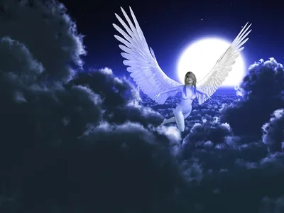 Ангел в небе, к его ногам тянутся…» — создано в Шедевруме