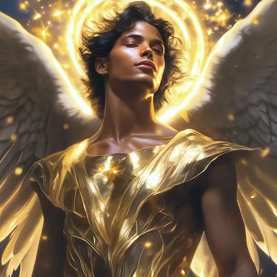 Картинка З Днем ангела . ангел на небе . ангел на облаках в свете солнца  Створити листівку онлайн. Конструктор листівок на кожен день.