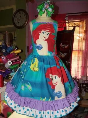 Ariel Disney Girls Dress and Bow Size 5t/6 (Girl) | eBay