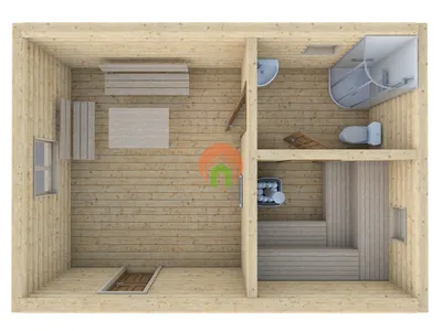 Одноэтажная баня 6 на 4 | проект №001-6x4