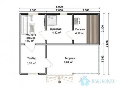 Проект бани 4 на 6 под ключ недорого