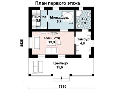 Баня 6,5 на 5,4 \"Матросовка\" под ключ в Москве и Области | проекты и цены -  ООО \"АСК\"