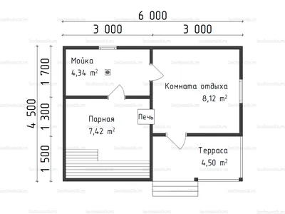 Баня из бруса 6 на 4. Купить сруб для бани 4х6 под ключ в полтора этажа.