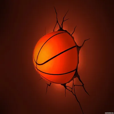 Светящийся баскетбольный мяч в стене — Картинки и аватары