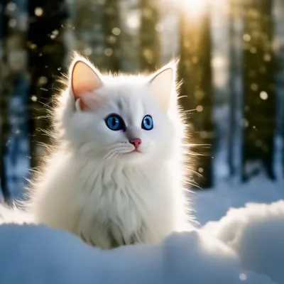 Белый котенок с голубыми глазами – купить в Ульяновске, бесплатно, продано  6 июня 2017 – Кошки