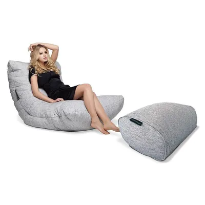 Комплект бескаркасной мебели кресло с пуфом светло-бежевый \"Манхеттен\" -  купить за 8790 руб в интернет-магазине DG-Home