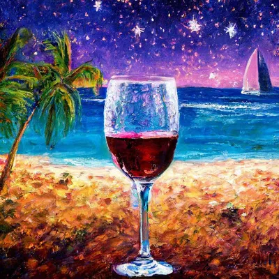 Бокал вина на берегу моря - 62 фото