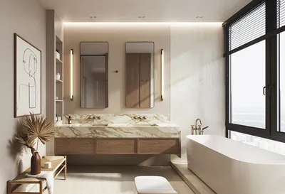 Дизайн ванной комнаты 2023: 100 фото, популярные стили, модные идеи  интерьеров, современные тренды | Hoff