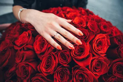 Обои для рабочего стола Свадьба Букеты Розы красные Цветы ювелирное