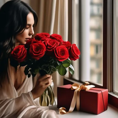 Ring in a box and bouquet of white roses Stock Photo by ©5seconds 90828952
