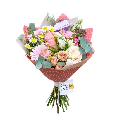 Букет на 1 сентября из роз, гербер, хризантем, эустом и фрезий (01054)  купить с доставкой в Архангельске