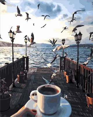 Чашка кофе с видом на море стоковое изображение. изображение насчитывающей  кофе - 179854785